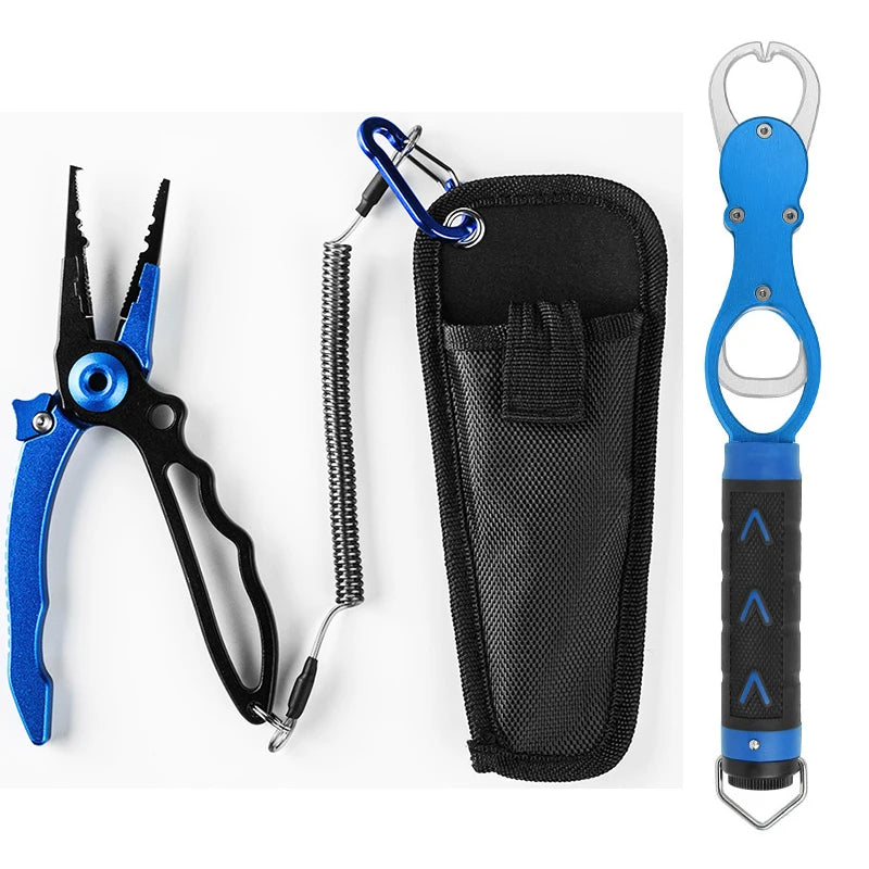 LINNHUE Best Aluminum Alloy Fishing Pliers Grip Fishing Tackle Hook Recover Cutter Line Split Ring Fishing Tool Accessories