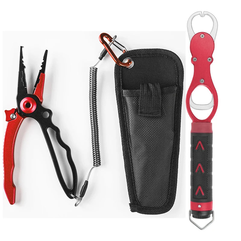 LINNHUE Best Aluminum Alloy Fishing Pliers Grip Fishing Tackle Hook Recover Cutter Line Split Ring Fishing Tool Accessories