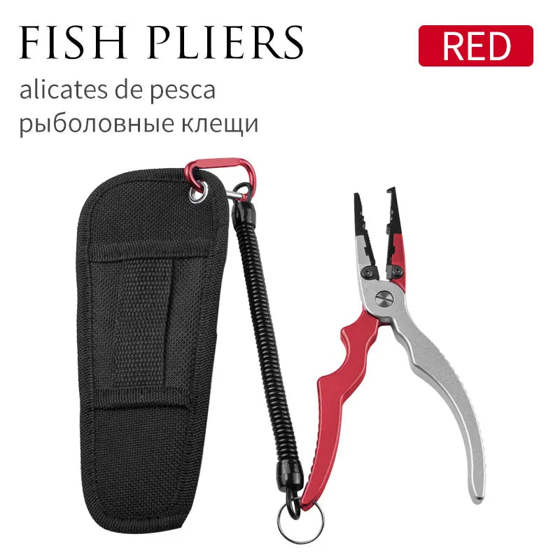 LINNHUE Best Aluminum Alloy Fishing Pliers Grip Fishing Tackle Hook Recover Cutter Line Split Ring Fishing Tool Accessories
