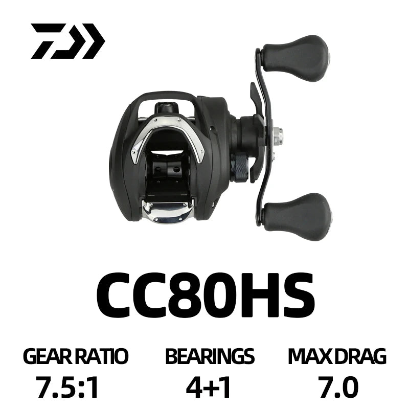 DAIWA Reel CC80/CR80 Baitcast Reel Drag 7KG Seawater 4+1/7+1BB 6.8/7.5:1 Gear Ratio