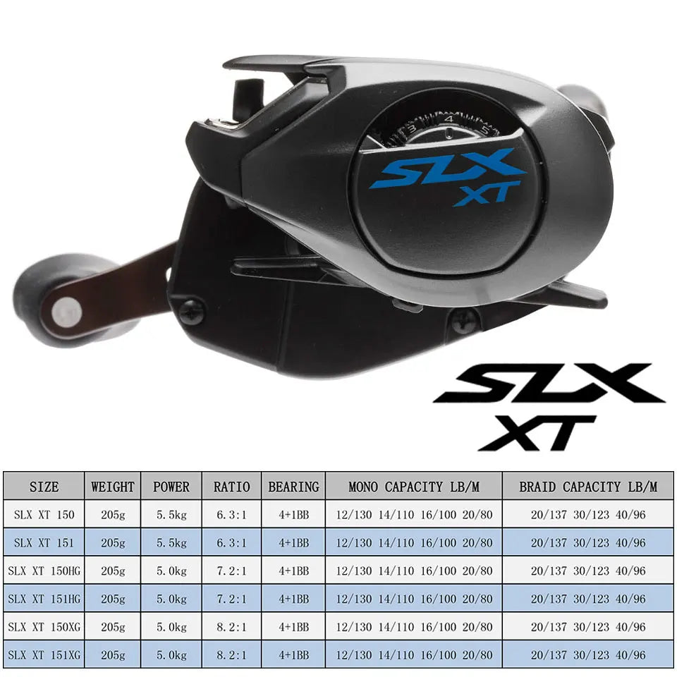 SHIMANO Baitcasting Reel SLX DC XT/SLX XT/SLX Fishing Reel New SVS Infinity braking system 8.2/7.2/6.3 Ratio HAGANE BODY
