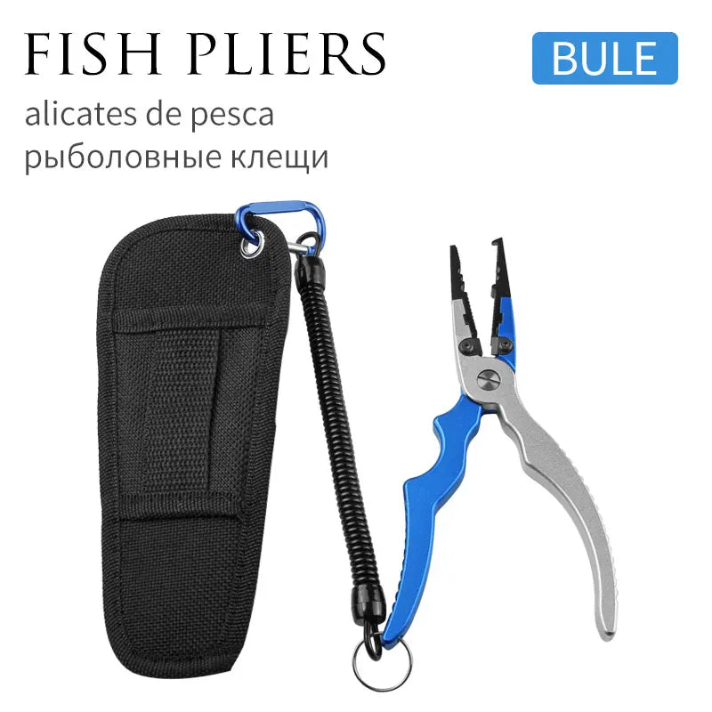 LINNHUE Best Aluminum Alloy Fishing Pliers Grip Fishing Tackle Hook Recover Cutter Line Split Ring Fishing Tool Accessories