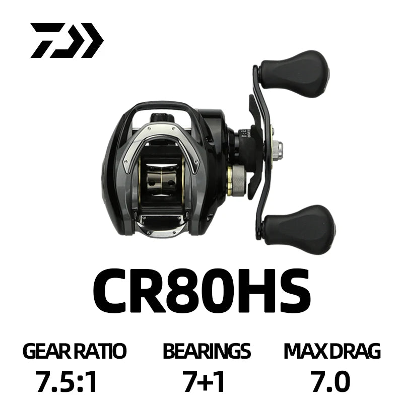 DAIWA Reel CC80/CR80 Baitcast Reel Drag 7KG Seawater 4+1/7+1BB 6.8/7.5:1 Gear Ratio