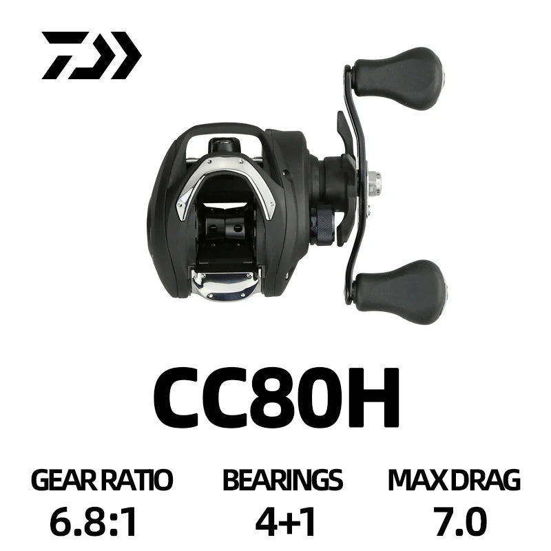 DAIWA Reel CC80/CR80 Baitcast Reel Drag 7KG Seawater 4+1/7+1BB 6.8/7.5:1 Gear Ratio