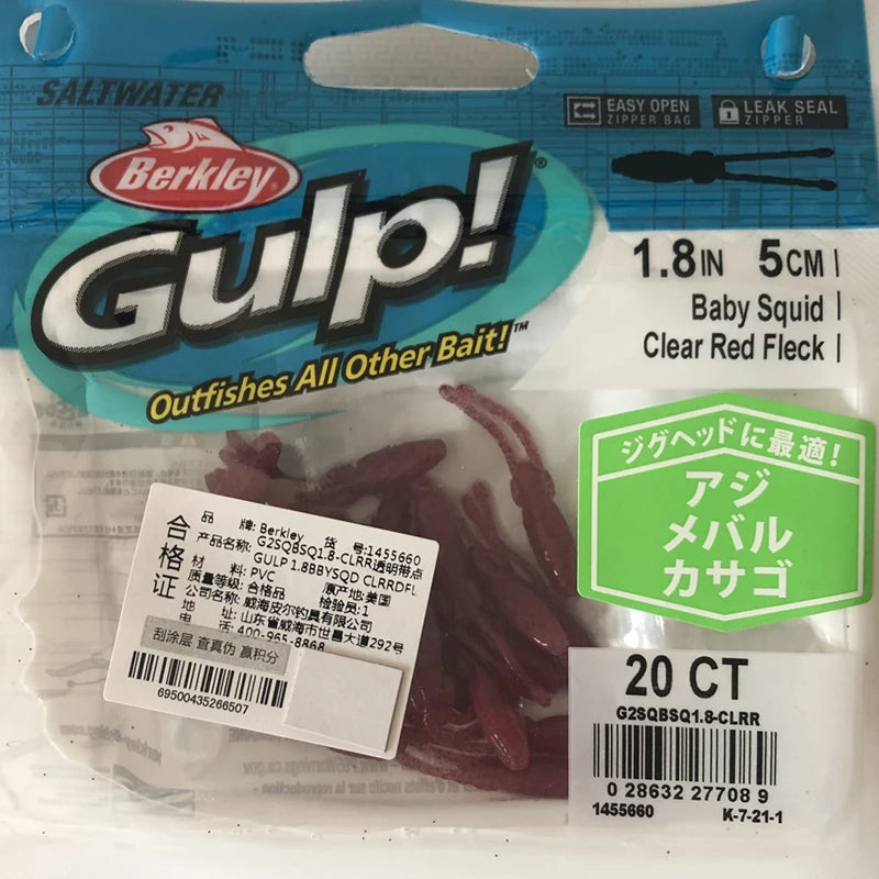 Berkley GULP Live Energy Soft Bait Tail Worm Minnow Tadpole Squid Larva Agive Simp Sandworm for Sea Fiing