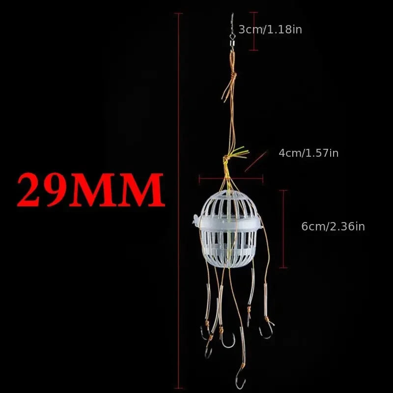 6/1PC Fishing Hooks Explosion Baits Cage Sea Box Hook Monsters With Six Strong Carbon Steel Plastics Carp Spherical Tackle Tools