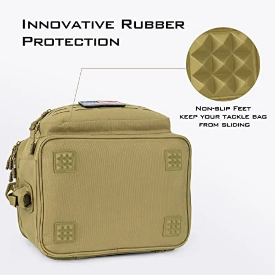 Fishing Tackle Bags - Saltwater and Freshwater Fishing Bags - Water Resistant Padded Shoulder Strap - Gear Storage