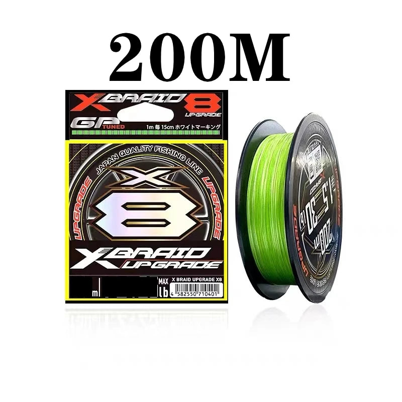 Origianl YGK X BRAID X8 Upgrade Braid Fishing Line Super Strong 8 Strands Multifilament PE Line 150M 200M Lure High Stength