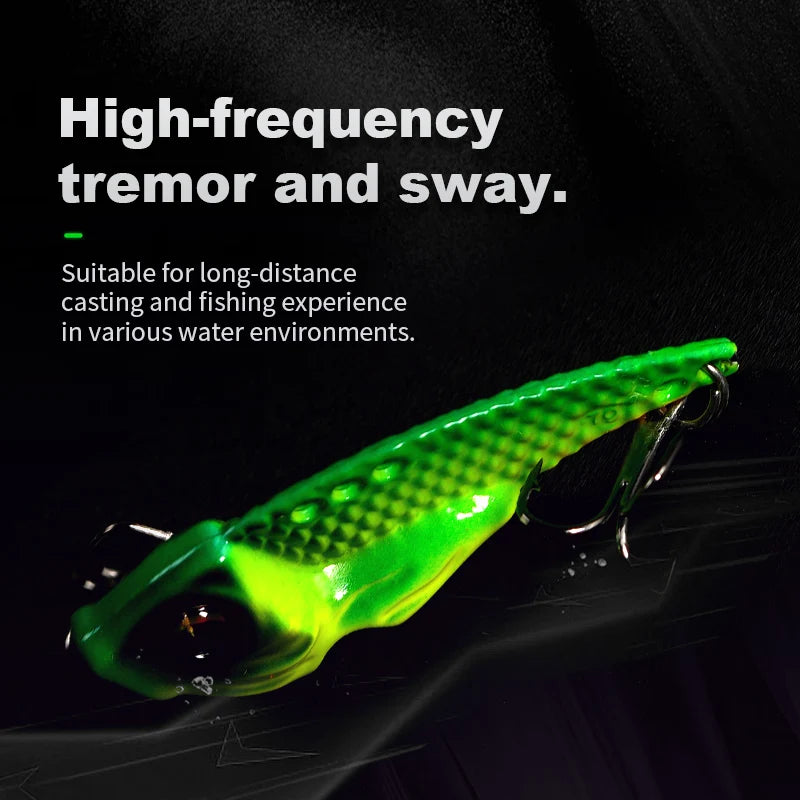 Wondersee 5PCS with Box Switchable Vibration VIB Spinner Spoon Jerkbait Hard Lure Treble hooks Trolling Sinking Wobbler Swimbait