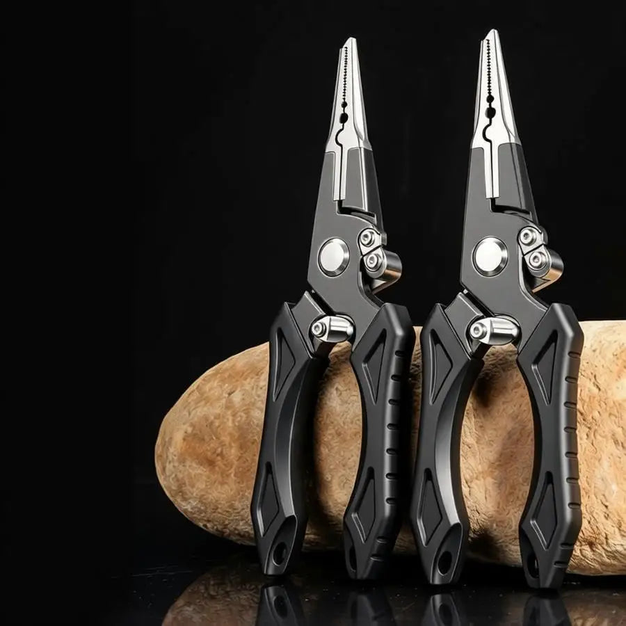 Aluminum Alloy Self-Locking Lure Fishing Pliers Saltwater Freshwater Fishing Hook Remover Braid Line Cutter Split Ring Opener