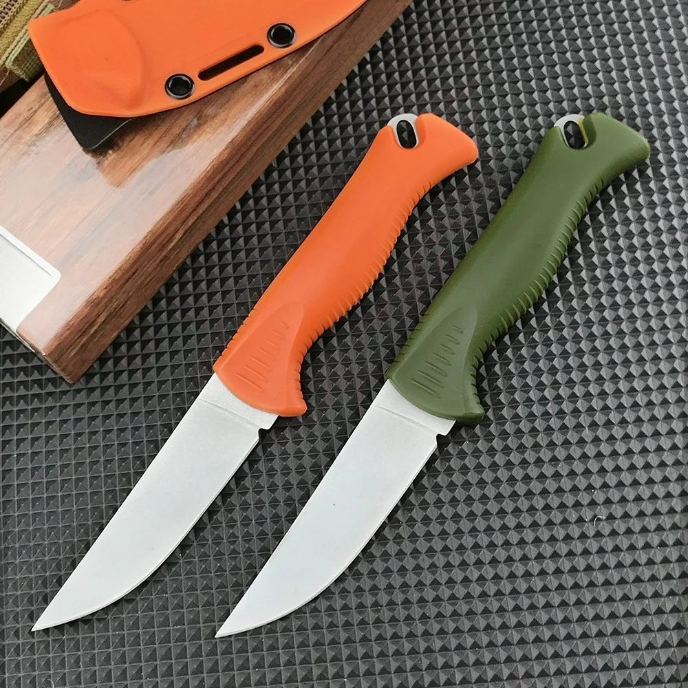 Camping Adventure Fixed Blade Knife- BM 15505 with Kydex Sheath D2 Blade Portable Outdoor Fishing Climbing EDC Tool with Sheath