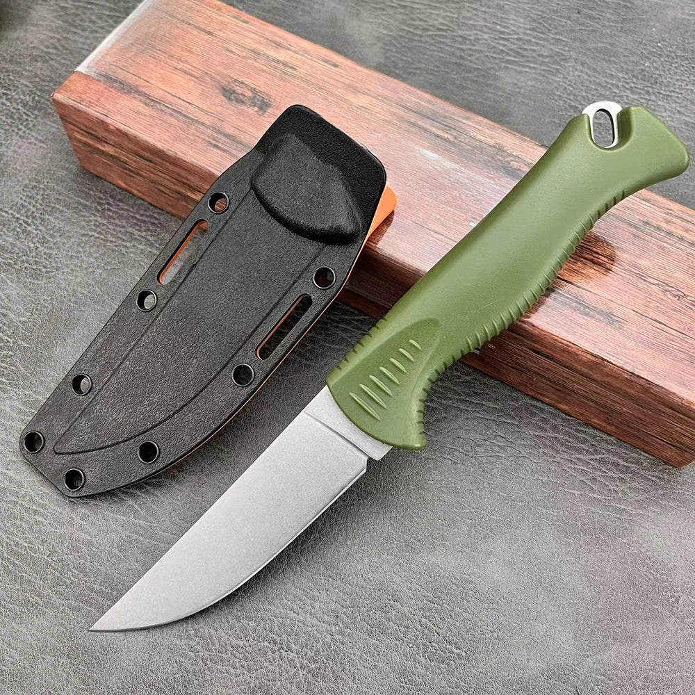 Camping Adventure Fixed Blade Knife- BM 15505 with Kydex Sheath D2 Blade Portable Outdoor Fishing Climbing EDC Tool with Sheath