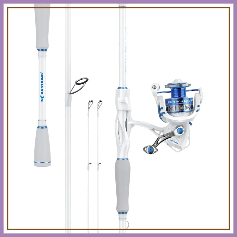 Packable Travel Fishing Rod and Reel Combo, Twin-Tips Spinning & Baitcaster, Lightweight IM6 Graphite, Multi-Piece Kit for Bass Trout, Freshwater