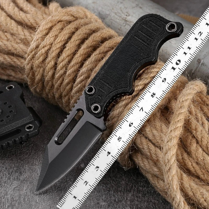 Knife for Men Lightweight Portable Mini Necklace Knife Straight Knife Camping Outdoor Fishing Multi-purpose Tools with K Sheath