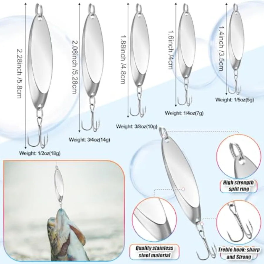 Fishing Lures Kit with Tackle Box, Pliers, Fish Gripper, Saltwater Freshwater Gear Set for Bass Trout, Hooks Weights Bobbers Ri
