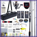 Spinning Fishing Rod & Reel Combo with Carrier Bag, 6.6-9FT, Complete Freshwater Fishing Kit for Starter