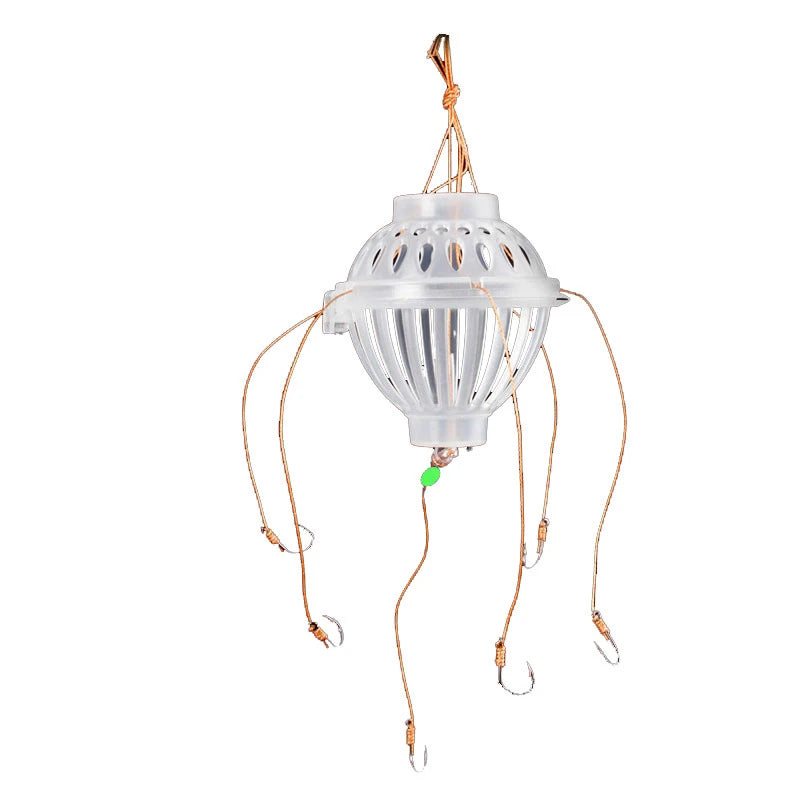 6/1PC Fishing Hooks Explosion Baits Cage Sea Box Hook Monsters With Six Strong Carbon Steel Plastics Carp Spherical Tackle Tools