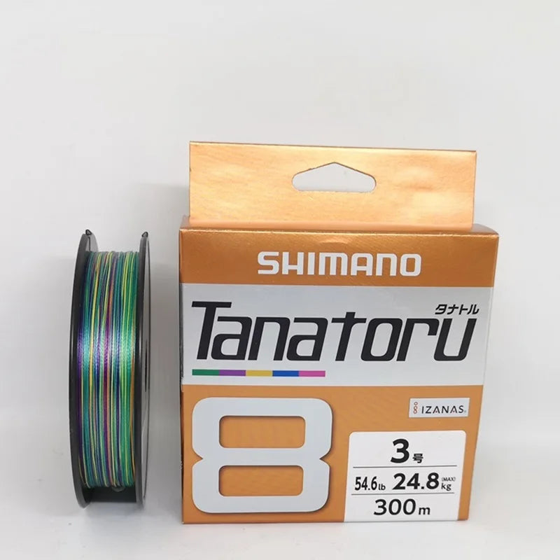 Original SHIMANO Tanatoru 8 Braided Fishing Line PE Line 200M/300M 14.5LB-67.8LB Multi Color Braid Lake River Fishing Wire
