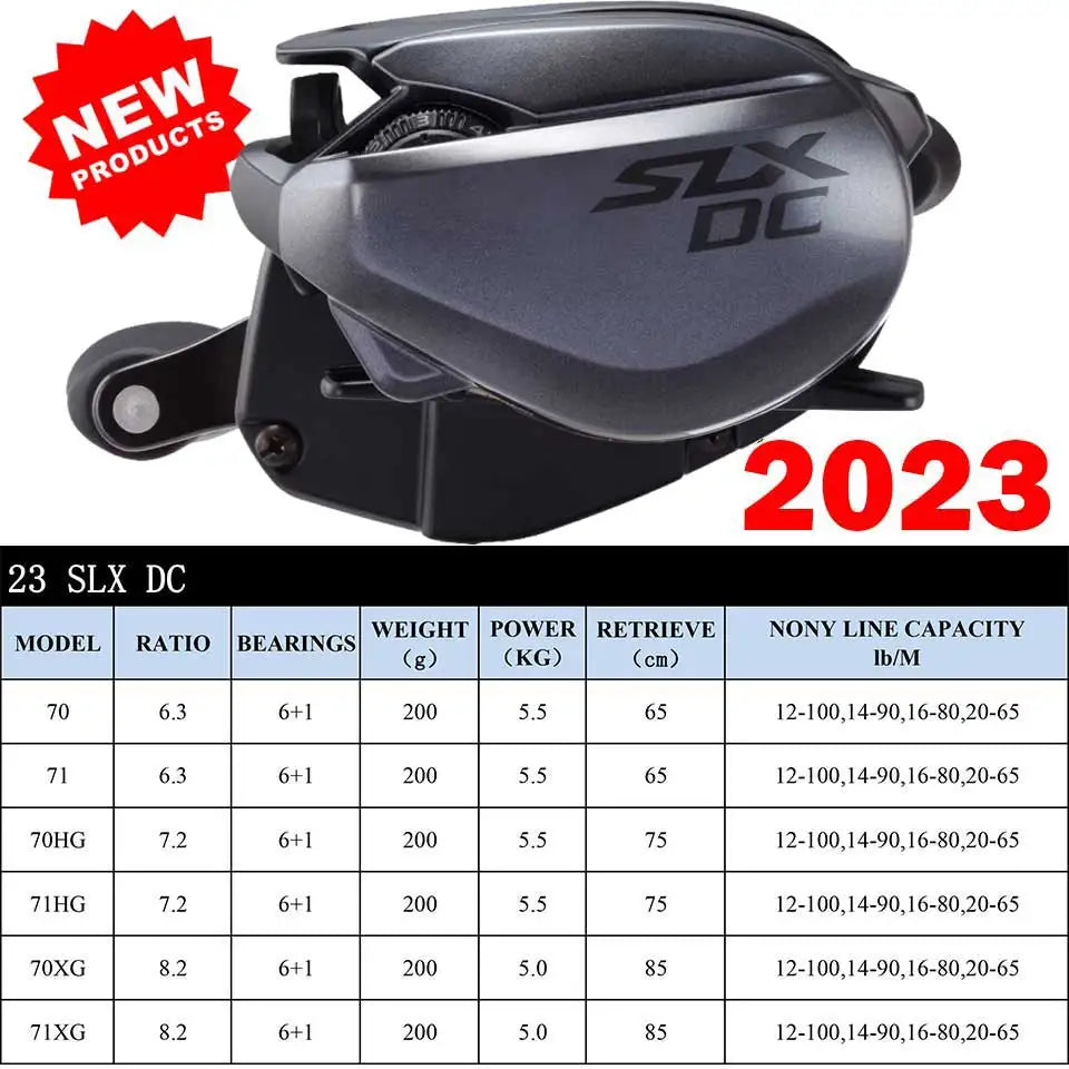 SHIMANO Baitcasting Reel SLX DC XT/SLX XT/SLX Fishing Reel New SVS Infinity braking system 8.2/7.2/6.3 Ratio HAGANE BODY