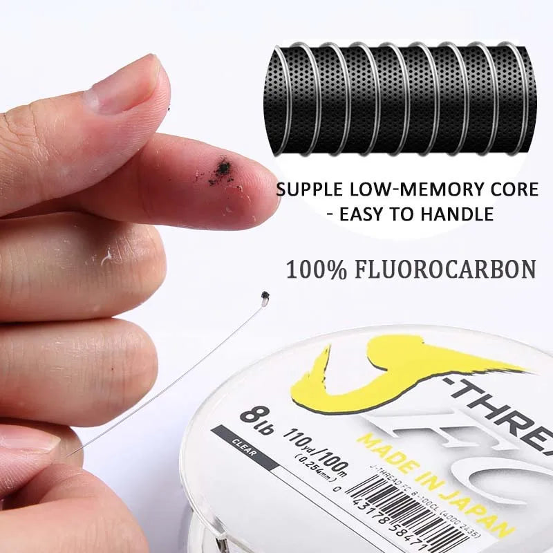DaiwaJ-FLUOROCARBON 100% Fluorocarbon Leader 100m 50m Sinking Saltwater Clear Carbon Fiber Line Made in Japan