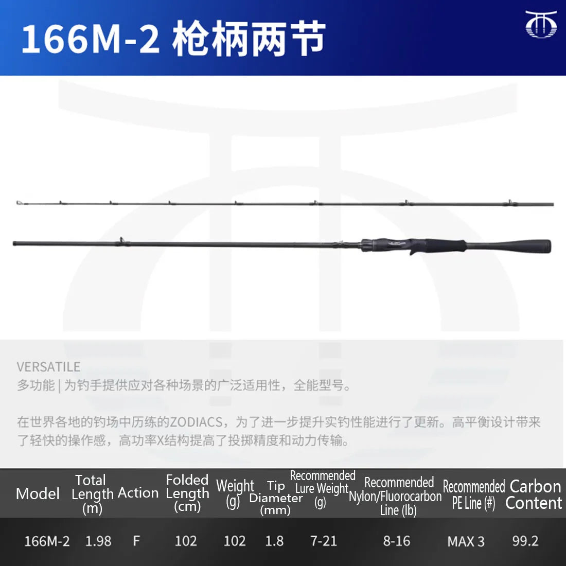 Shimano Zodias 2-Piece Fishing Rod Carbon Fiber Spinning Casting Rod Hi-Power Lightweight Sensitive Bass Fishing Lure Rod