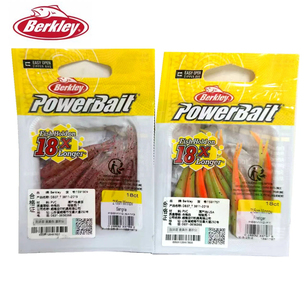 Original NEW Berkley Power Bait Small fish shaped soft bait 18 times the fragrance 5cm/2in 18pcs Trout bait Black fish bait