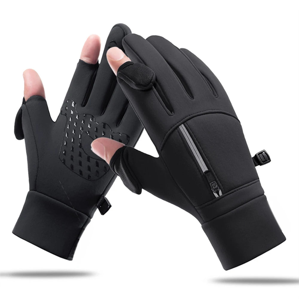 Winter Warm Touch Screen Gloves Outdoor Windproof Waterproof Cold-proof Gloves Men Driving Cycling Fishing Ski Gloves
