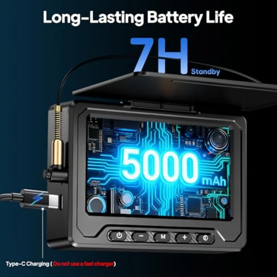 Underwater Fishing Camera Fishing Camera with Infrared Night Vision Light 4.3" IPS Portable Fish Finder with 65ft Cable Upgrade