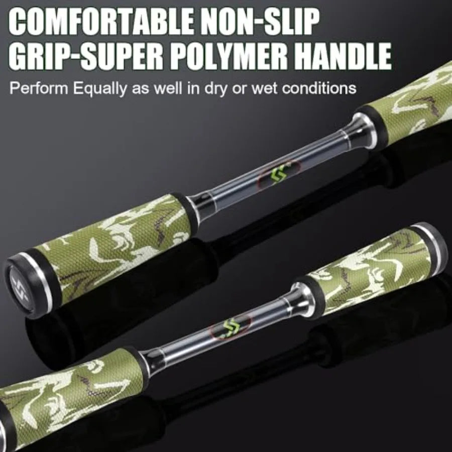 Fishing Rod and Reel Combos for Spinning and Casting Fishing 30Ton+24Ton Graphite 2Piece Fishing Poles with Supe