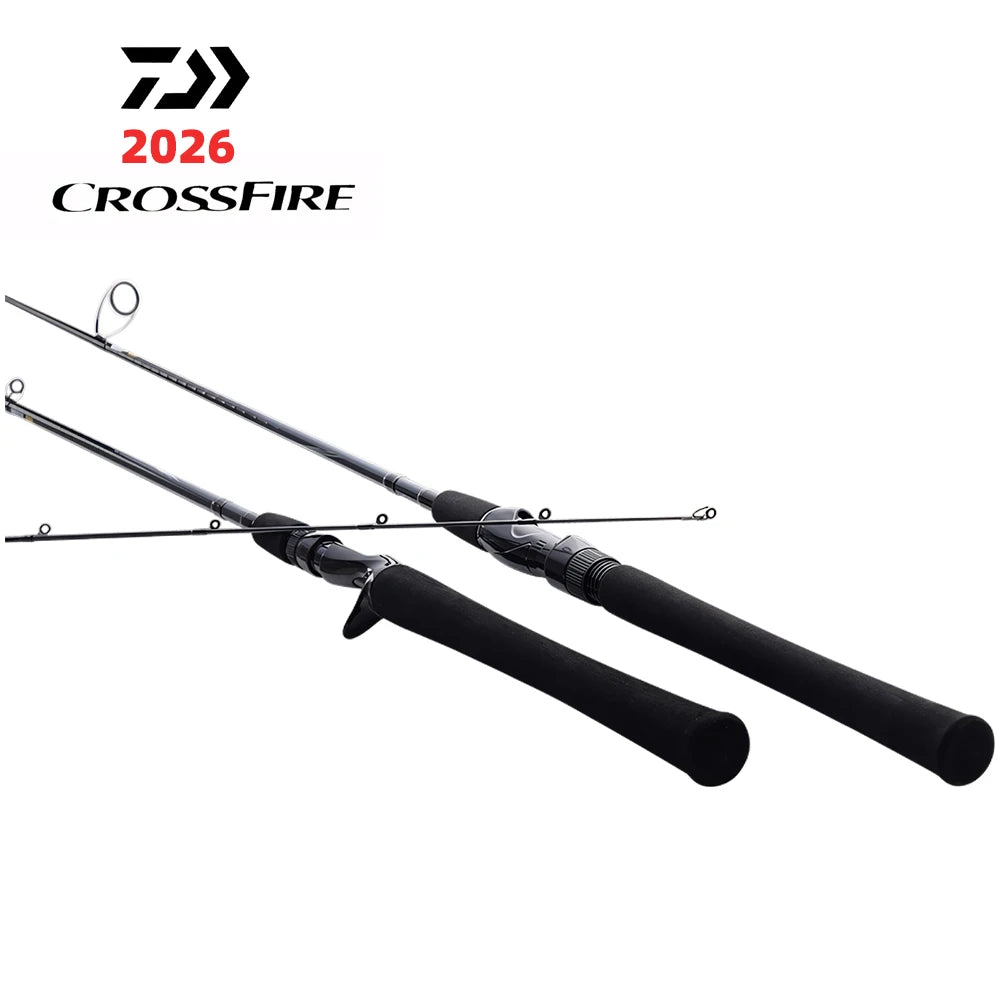 DAIWA 26 CROSSFIRE Spinning/Baitcasting Lure Fishing Rod 2 Sections Carbon Fiber
