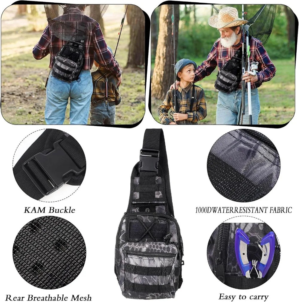 397 Pcs Fishing Accessories Kit with Backpack, Tackle Box, Hooks, Weights, Sinkers, Spinner Blade Gear