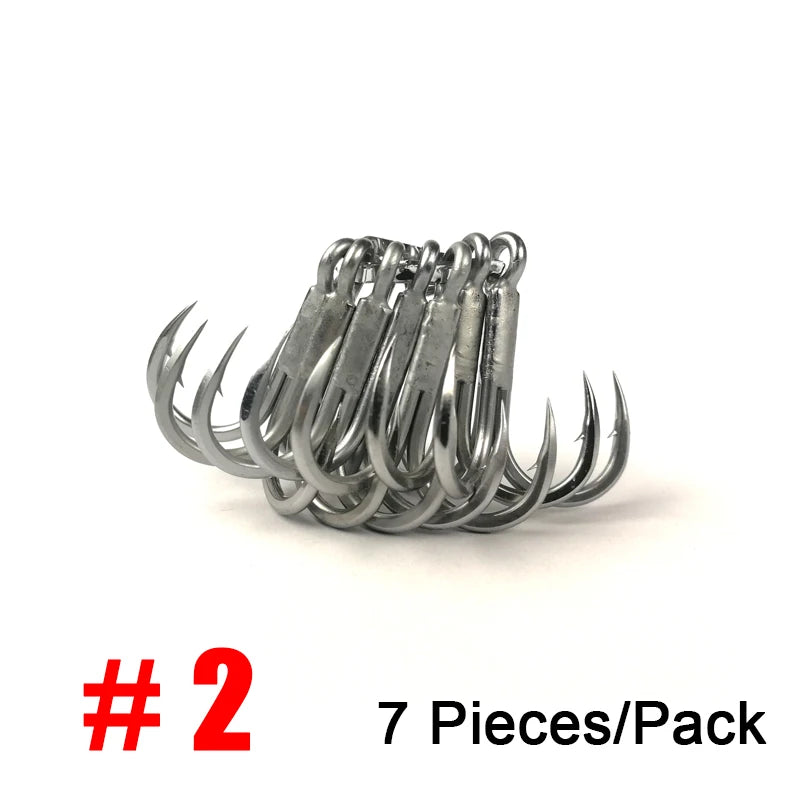 4X Strong Treble Fishing Hooks #4-#5/0 Big Game Sea Fishing Anti-Rust Coating Triple Anchor Hooks For Carp Pesca