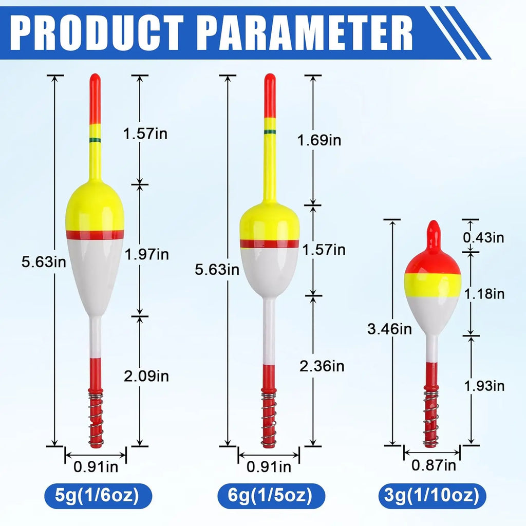 Spring Slip Bobbers Wood Fishing Floats for Crappie Catfish Trout Panfish Walleye Bass 10/20pcs