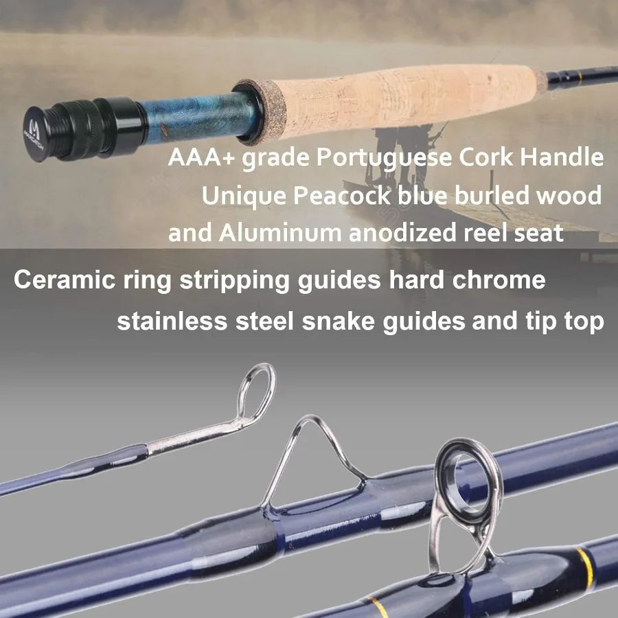 Performance Nymph Fly Fishing Rod in 2/3/4wt: 10ft/11ft, IM10 Carbon, AAA Cork Handle, Rod Tube and Combo Set Available