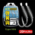 20pcs/pack Fishooks High-carbon Steel Spring Barbed Fishing Hooks Sharp Tip Flattened Body Fishhook Fresh Water Fish Hook 5#-14#