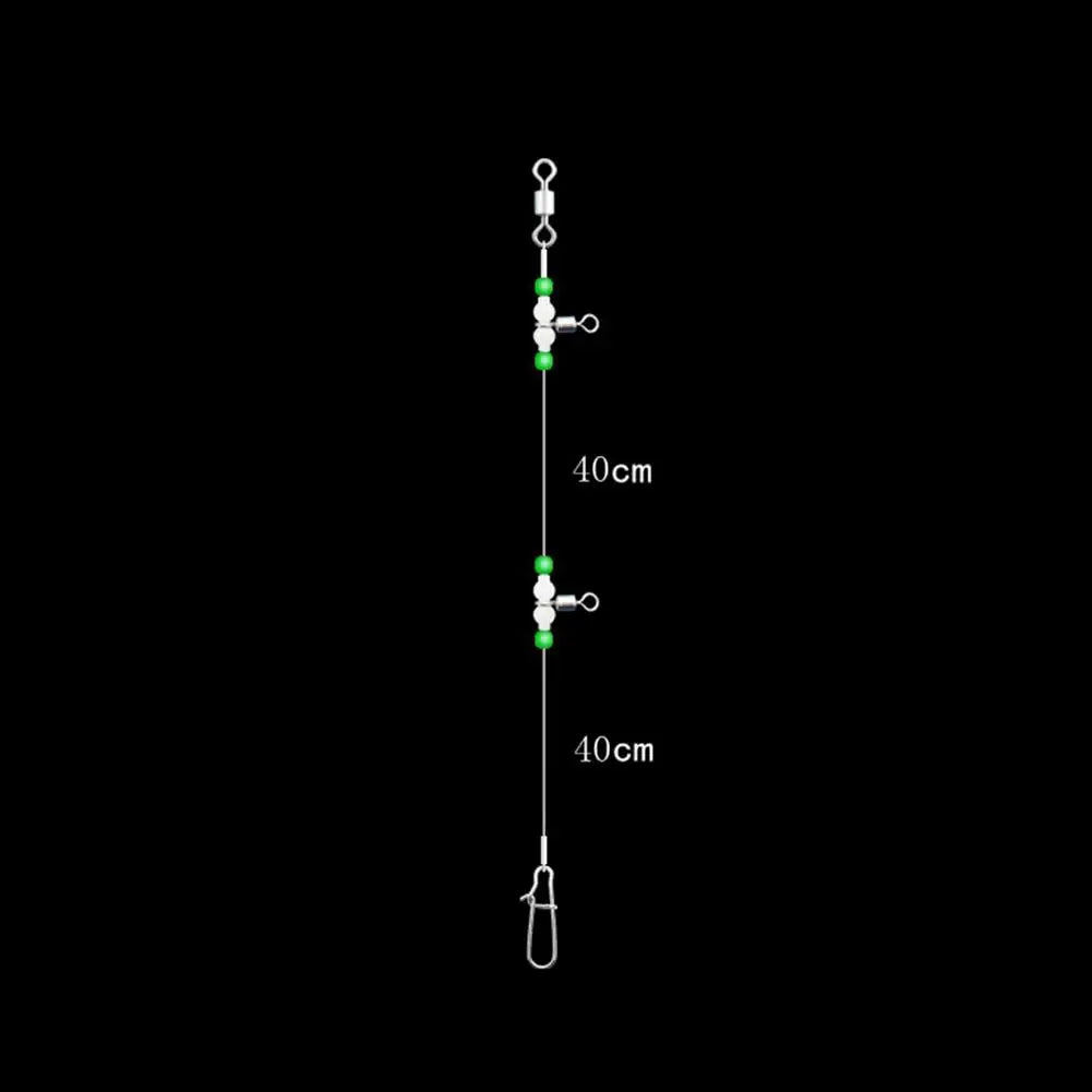 2PCS 360-Degree Luminous Fishing Swivels Line Fishing Rolling Connector (40cm)