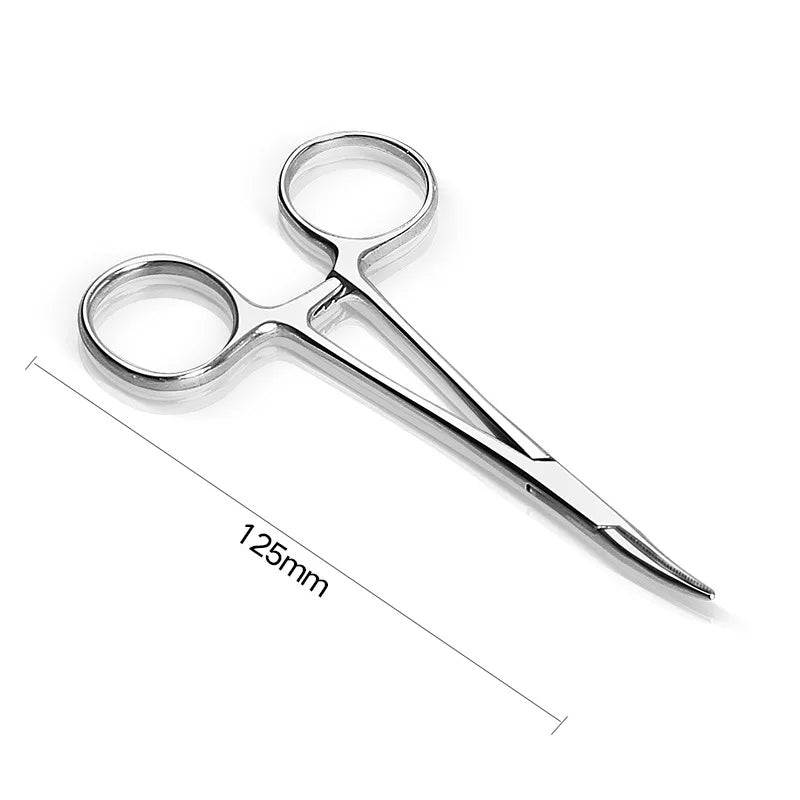 Stainless Steel Locking Forceps Arterial Surgical Clips Curved Straight Fishhook Forceps Hemostatic Forceps Hand Tools