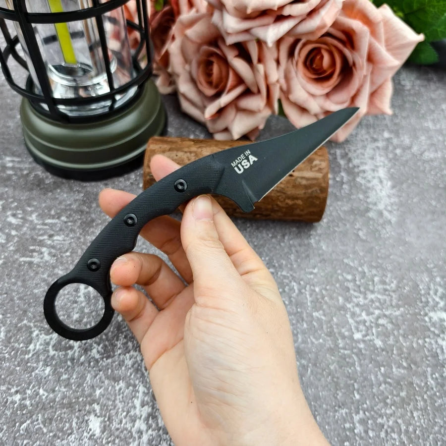 High-hardness Blade Outdoor Camping Knife Nylon Fiber Handle Survival and Fishing Sharp Blade Cutting Tool Gift for Men