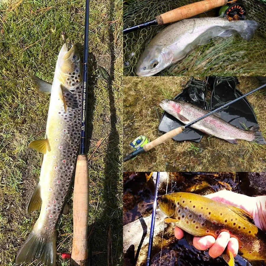 Performance Nymph Fly Fishing Rod in 2/3/4wt: 10ft/11ft, IM10 Carbon, AAA Cork Handle, Rod Tube and Combo Set Available