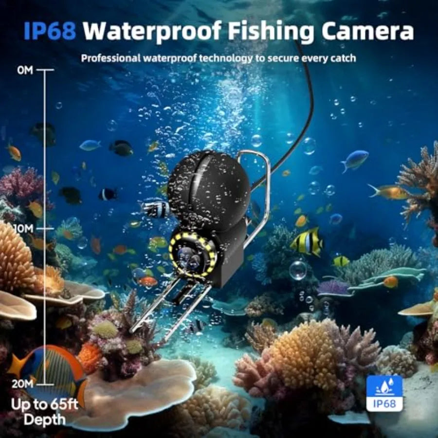 Underwater Fishing Camera Fishing Camera with Infrared Night Vision Light 4.3" IPS Portable Fish Finder with 65ft Cable Upgrade