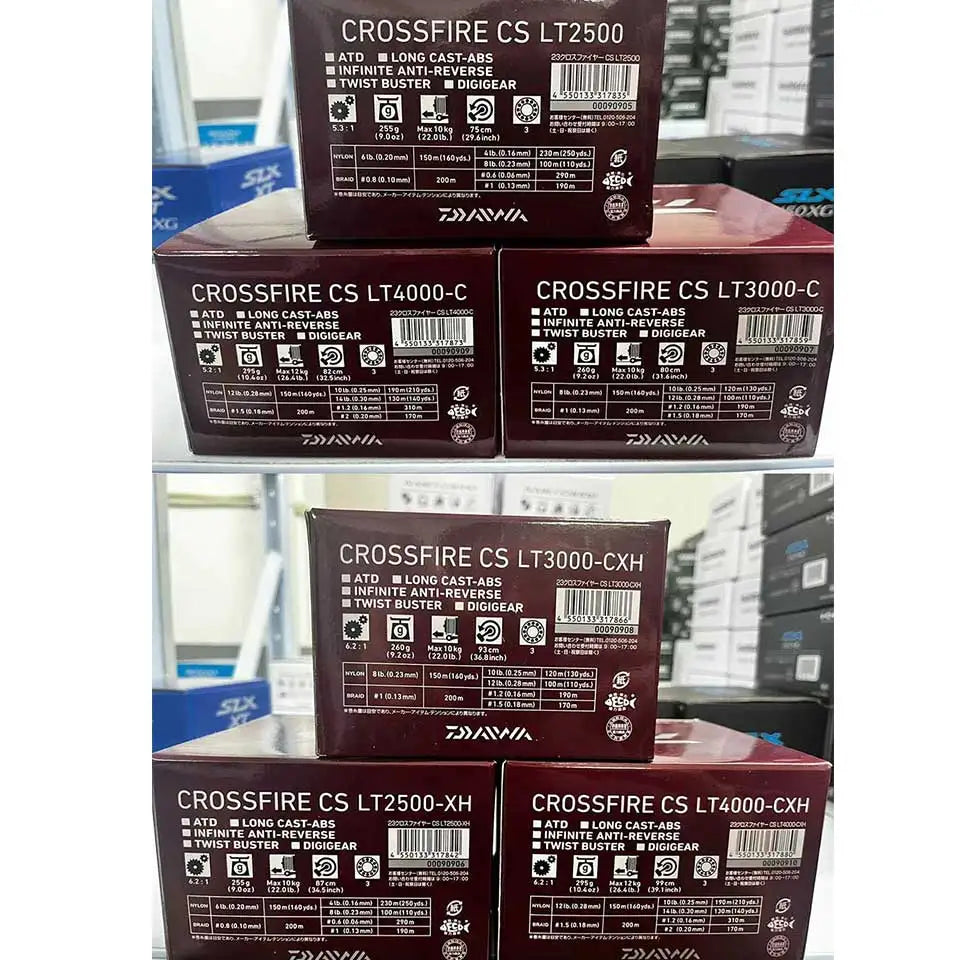 DAIWA Fishing Reel CROSSFIRE CS LT (Light&Tough) 1000-6000D-H Light Strong LC-ABS Metail Spool 4KG-12KG Ultraleve 185g-320g