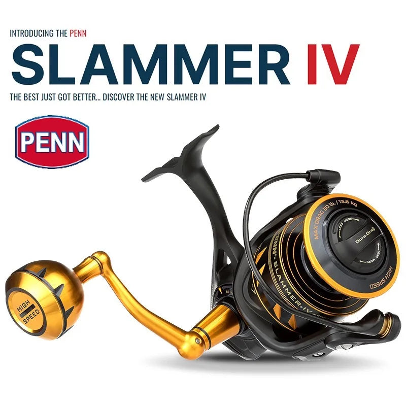 100% Original PENN SLAMMER IV 3500-10500 Saltwater Spinning Sea Fishing Reels