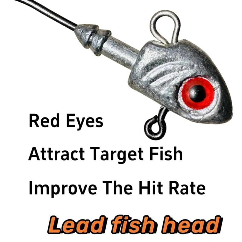 New 5PCS Jig Head Hook Fish Shape Carbon Steel Head Fishing Hooks With Treble Fishing Hook Soft Worm Fishing Accessories 3.5-14g