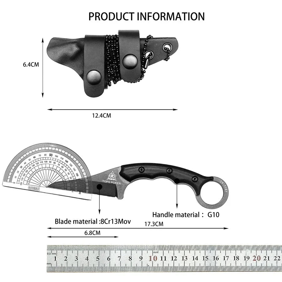 High-hardness Blade Outdoor Camping Knife Nylon Fiber Handle Survival and Fishing Sharp Blade Cutting Tool Gift for Men