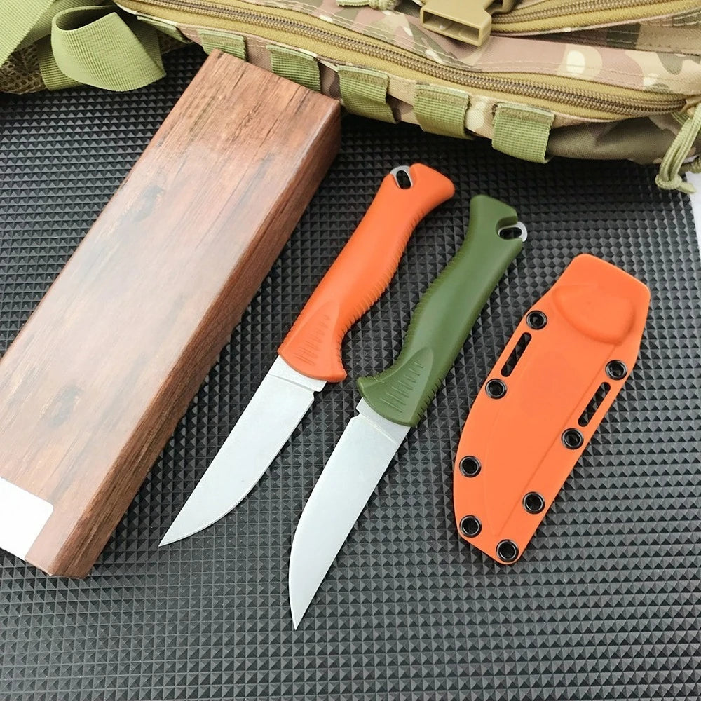 Camping Adventure Fixed Blade Knife- BM 15505 with Kydex Sheath D2 Blade Portable Outdoor Fishing Climbing EDC Tool with Sheath