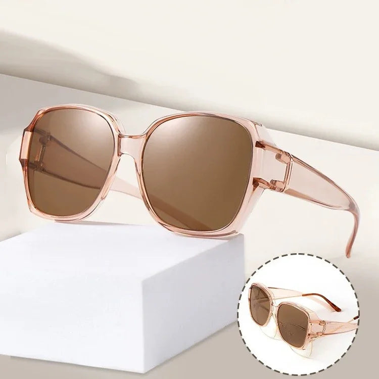 Fashion Round Polarized Sunglasses Cover Over Myopia Prescription Glasses Portable Men Women Vintage Fishing Driving Eyewear