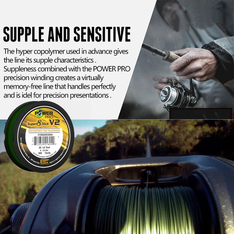 NEW Strong 275M 8 Strands POWER PRO SSV2 Braided Spectra Fishing Line for Sea Fishing 10~80lb Original USA PE Braid Line PESCA