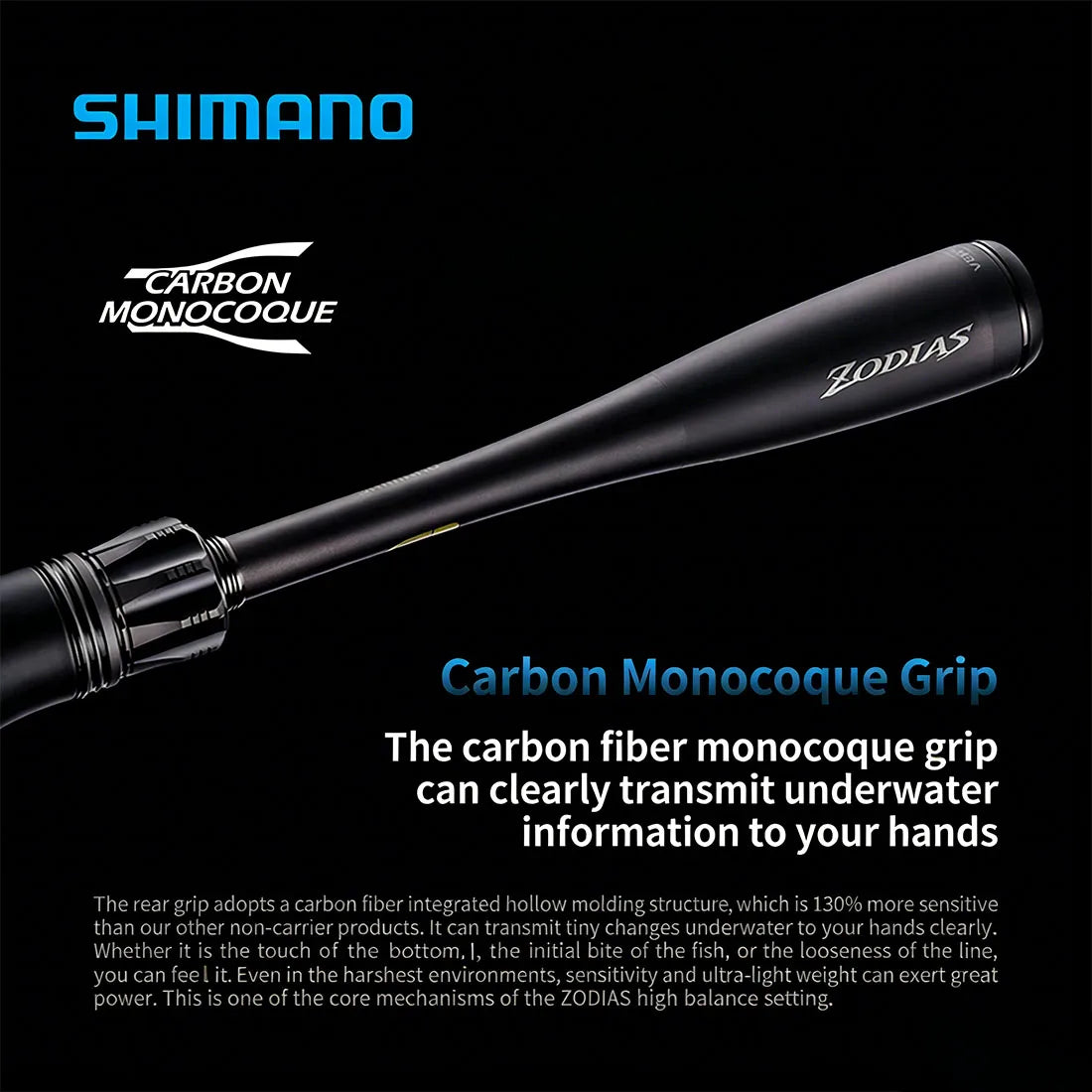 Shimano Zodias 2-Piece Fishing Rod Carbon Fiber Spinning Casting Rod Hi-Power Lightweight Sensitive Bass Fishing Lure Rod