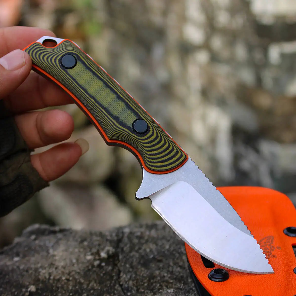 Outdoor Knife Tactical Hunting Knife G10 Handle Outdoor Self Defense Camping Hiking Survival Straight Knife with K Sheath