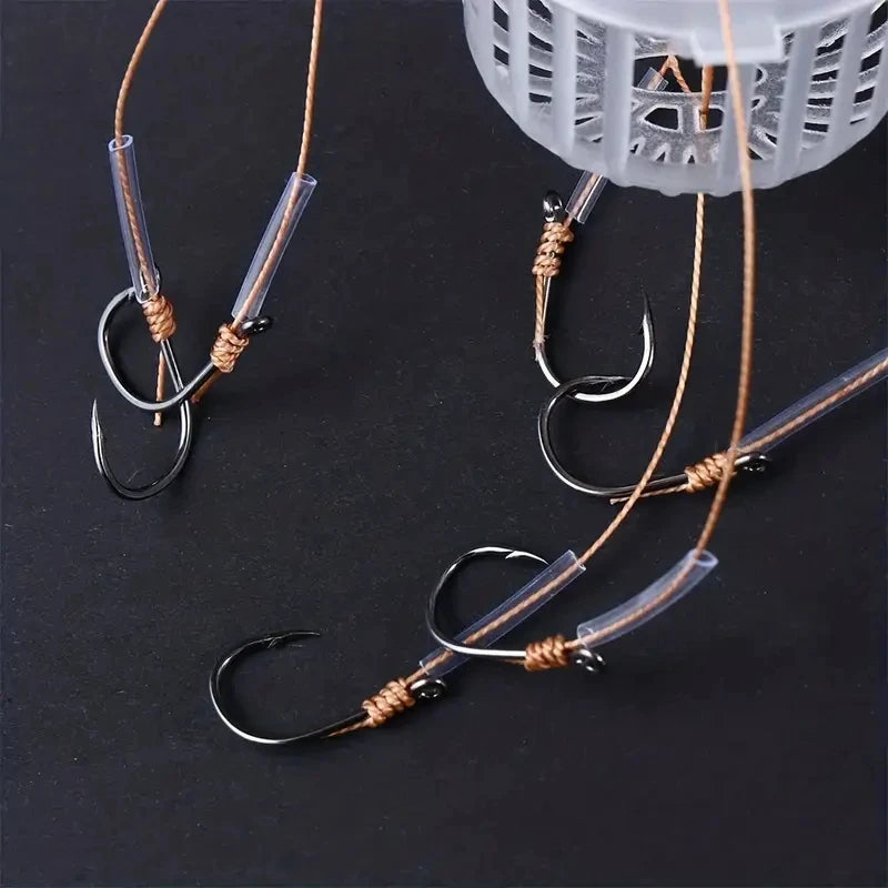 6/1PC Fishing Hooks Explosion Baits Cage Sea Box Hook Monsters With Six Strong Carbon Steel Plastics Carp Spherical Tackle Tools